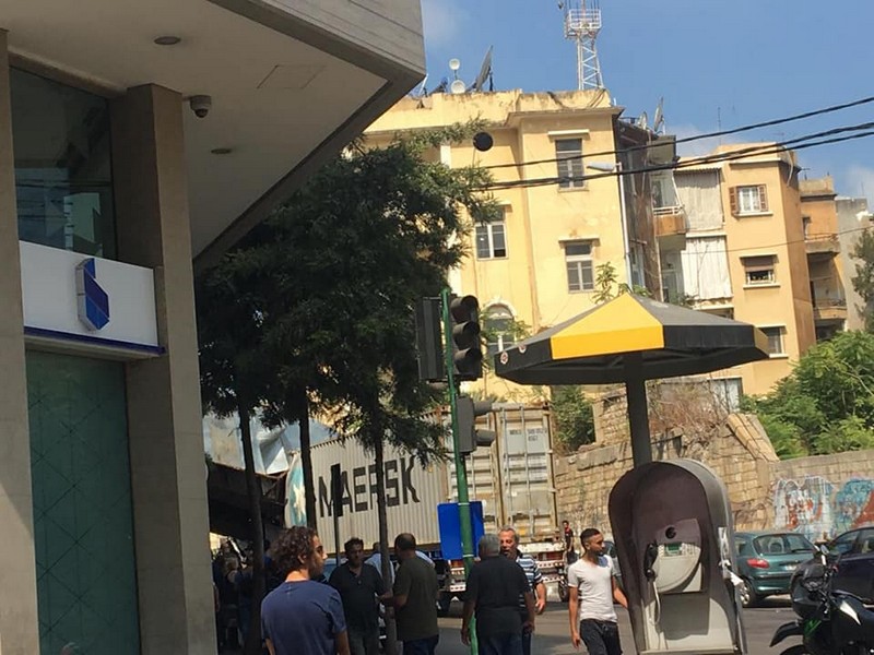 Truck causes railway bridge collapse in Mar Mikhael